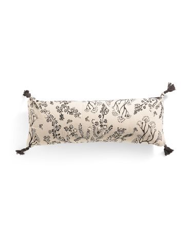 14x36 Floral Pillow With Tassels | TJ Maxx
