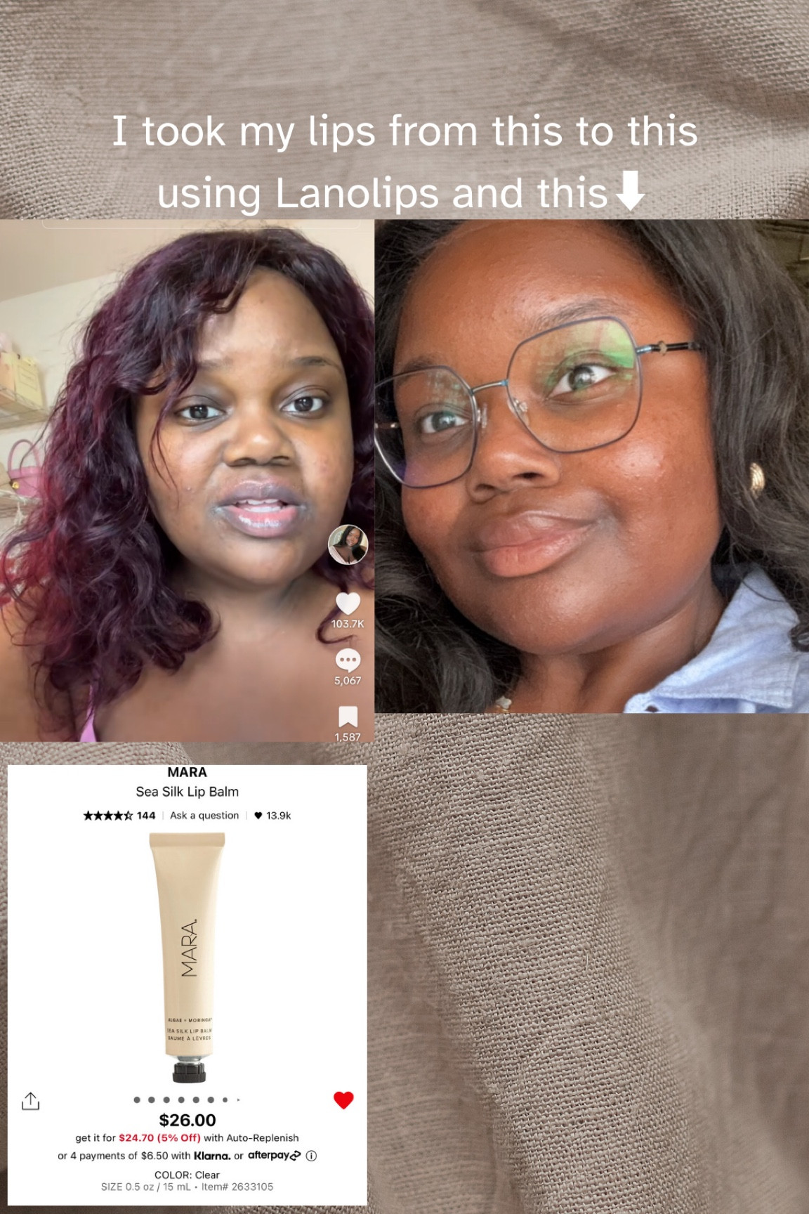 How I safely lightened my lips! I used Lanolips and Mara Sea Silk. Lanolips has lanolin which keeps your lips moisturized for hours. Mara Sea Silk has morninga and algae which fill in the lines on your lips to help for flawless lipstick/lipgloss application!

#LTKxSephora #LTKxTarget #LTKbeauty