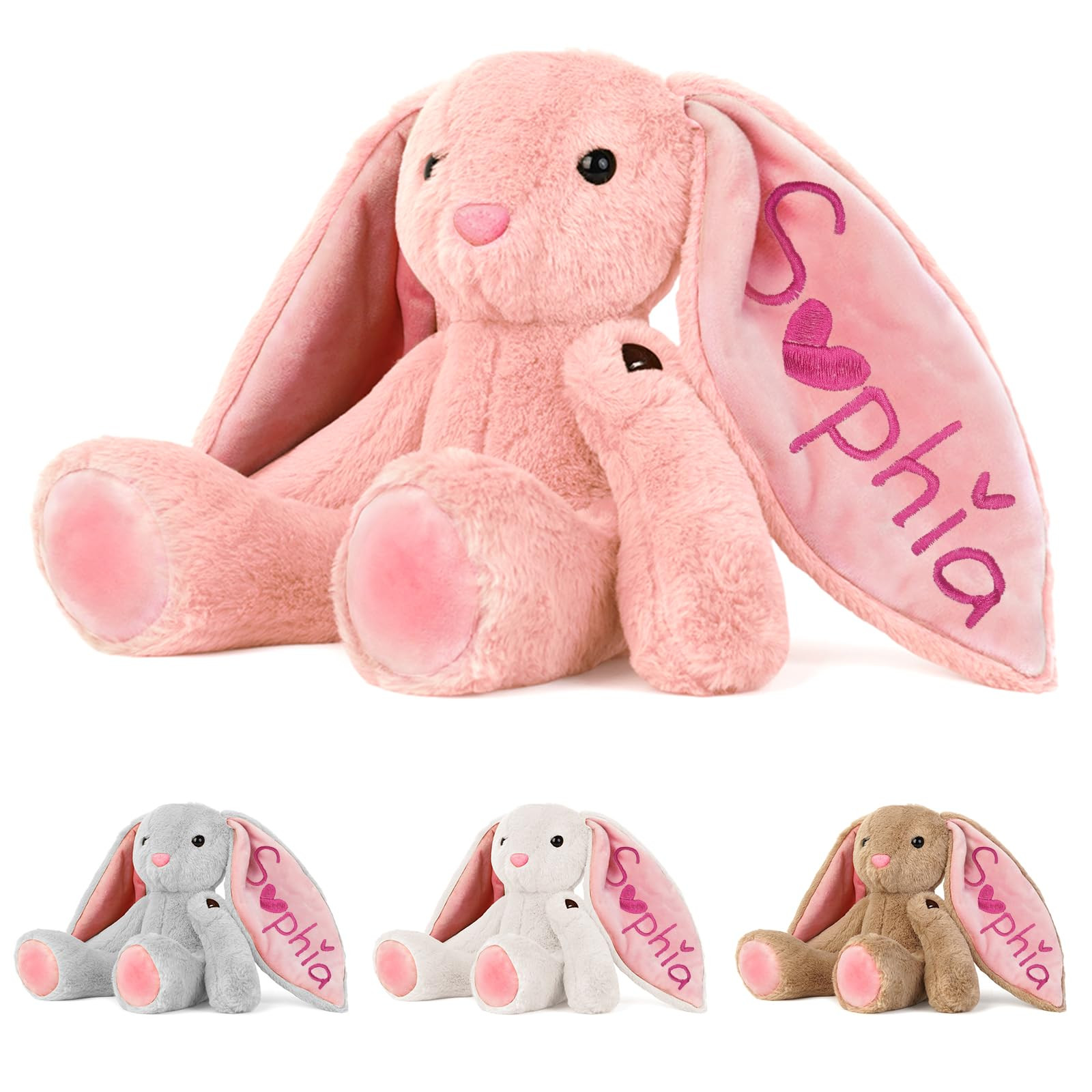 Personalized Bunny Plush for Kids Custom Bunny with Embroidered Name, Stuffed Animal for Toddler ... | Amazon (US)
