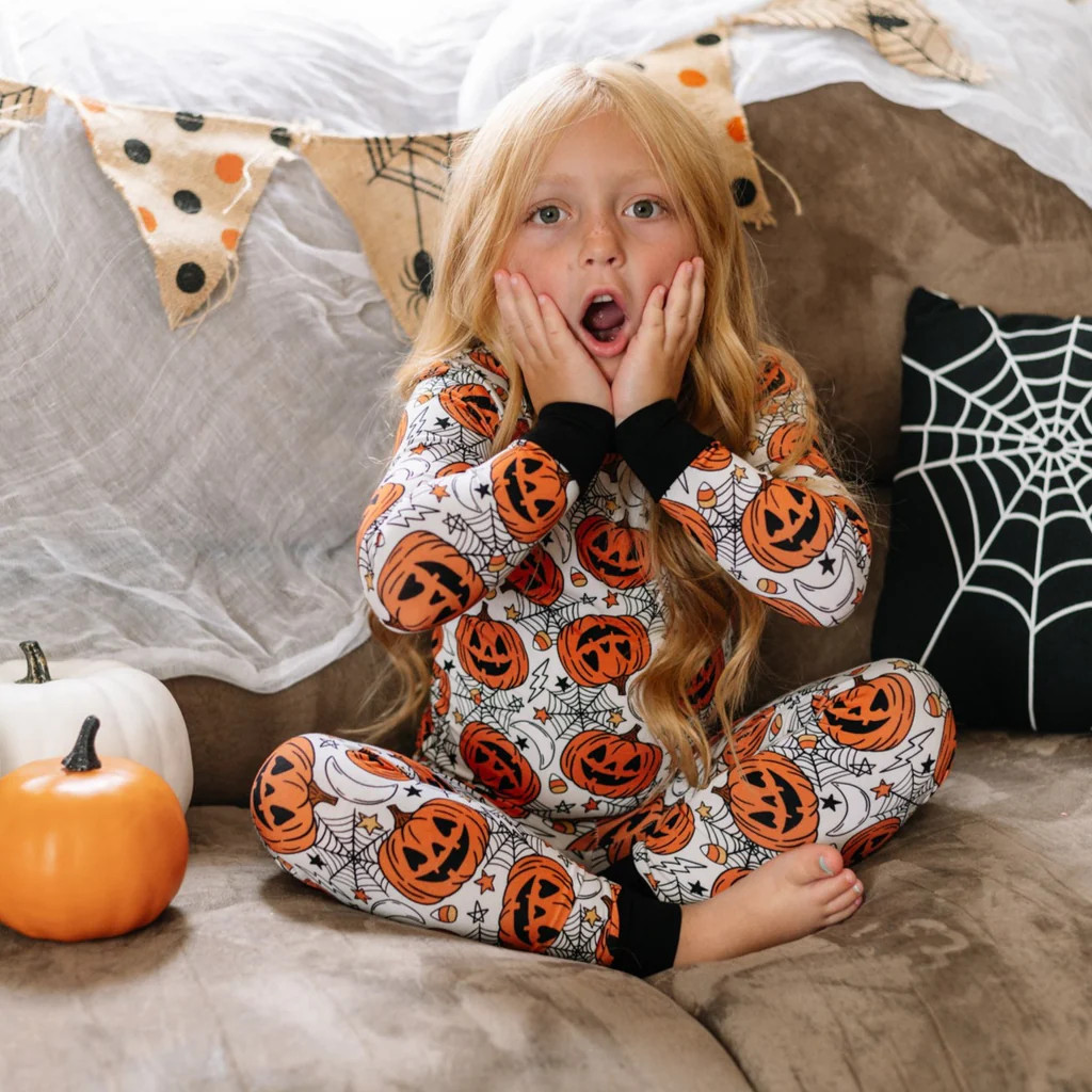 LONG SLEEVE 2 PIECE SETS- Jack-O-Lantern | millie + roo