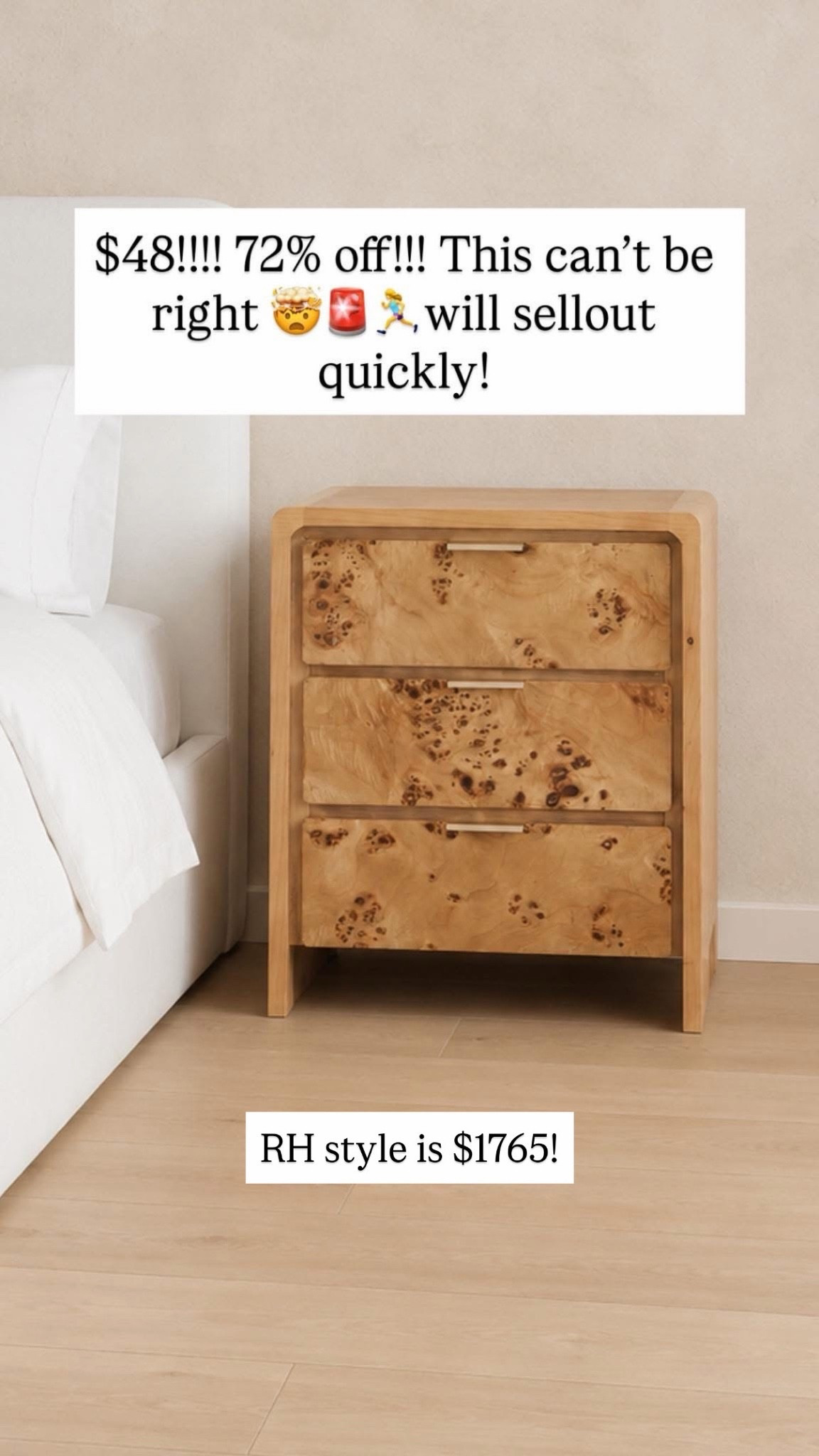 the $48 nightstand sale is back!!!🚨🤯