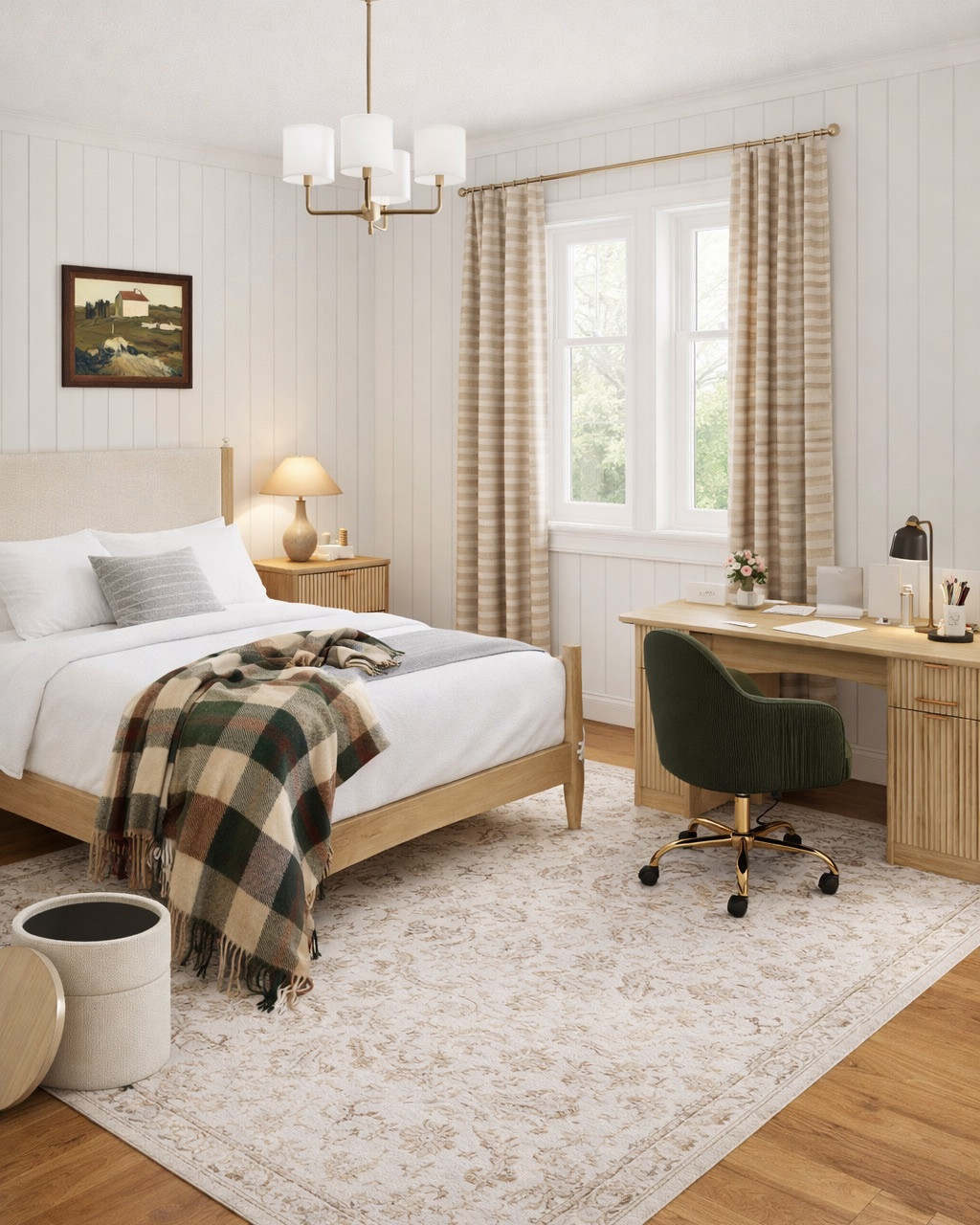 Relaxing bedroom/teen bedroom. Neutral bedroom with many pieces from Wayfair, rug from Pottery Barn. Affordable desk and velvet office chair from Wayfair. Art and throw blanket from Magnolia for Target. #fallbedroom #teenbedroom

#LTKHome #LTKSeasonal #LTKSaleAlert
