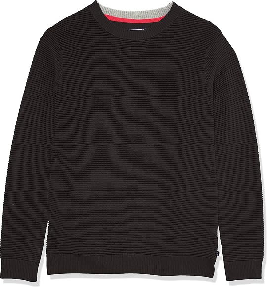 IZOD Boys' Solid Crew Neck Ribbed Pullover Sweater with Chest Logo | Amazon (US)