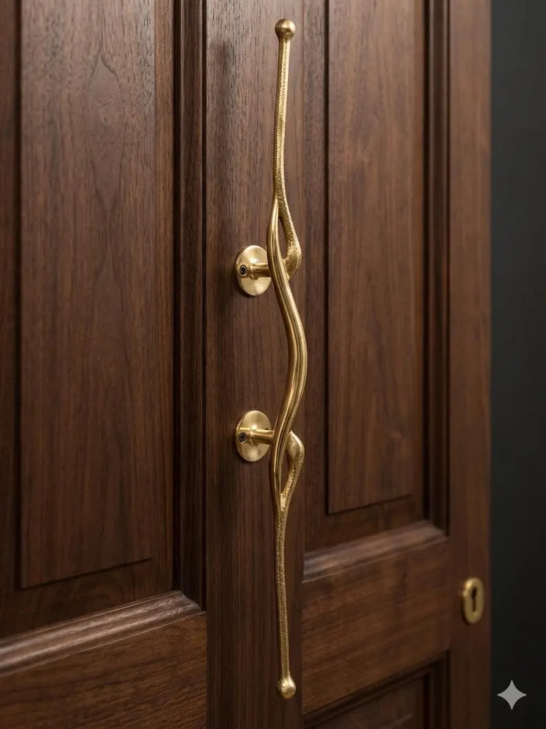SHOBIXX- Large and heavy Brass door handle | 23" stylish | luxury touch to your door | Etsy (Global)