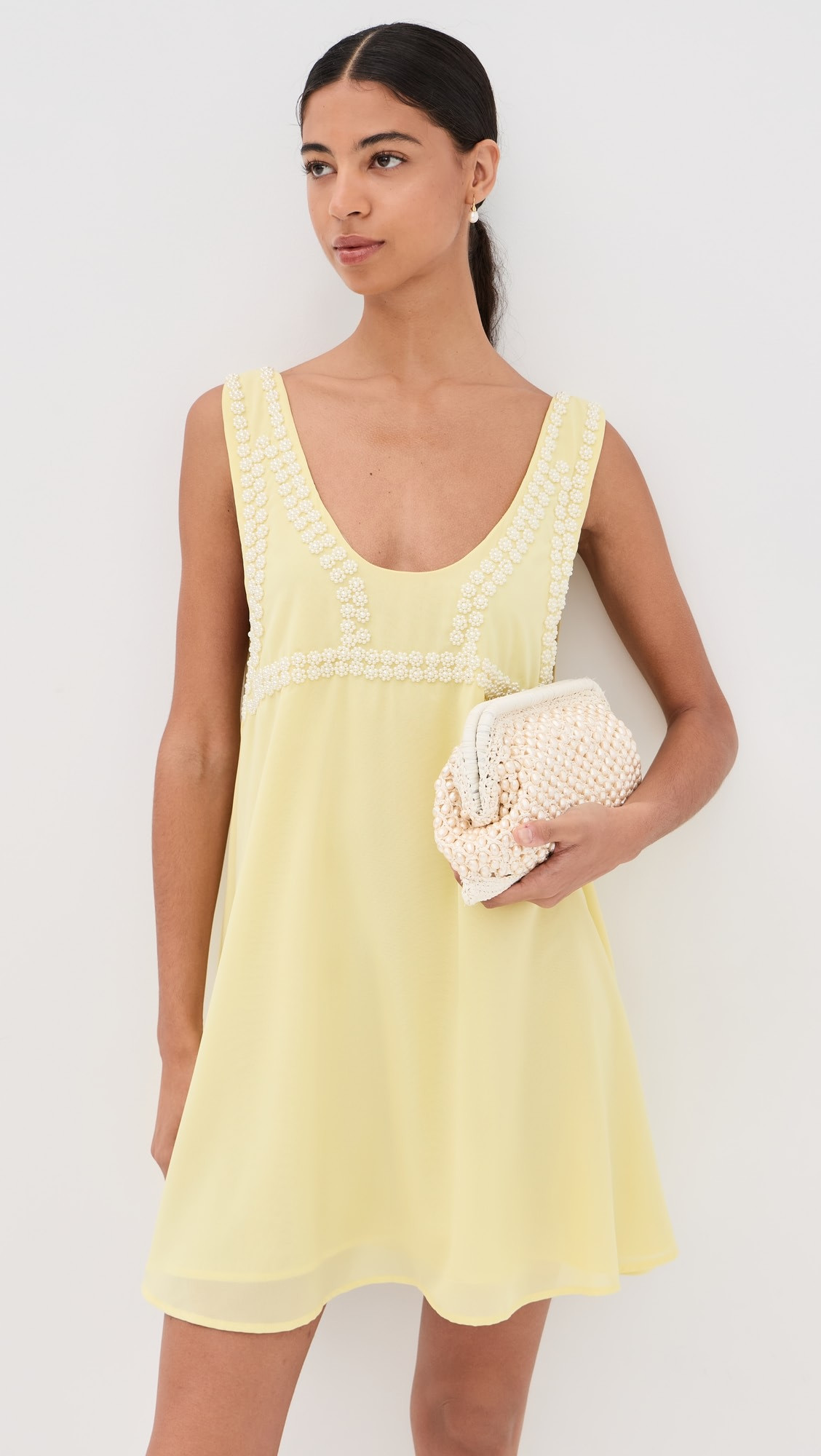 Pearl Beaded Bra Mini Swing Dress | Shopbop