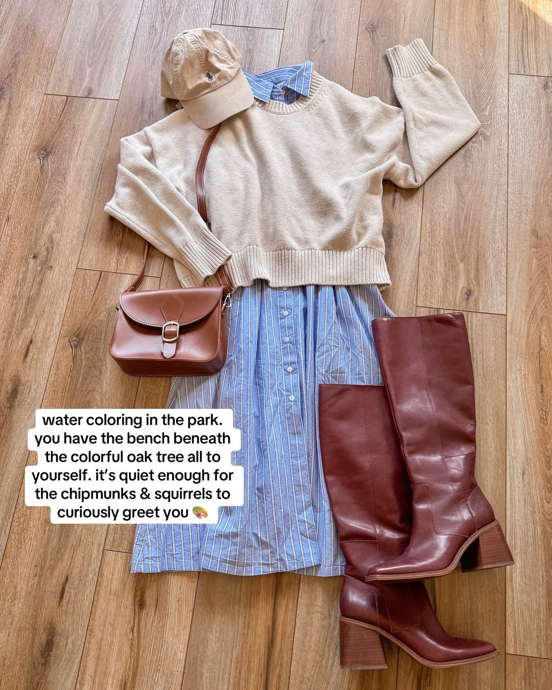 fall outfits. blue poplin dress with oversized sweater and brown knee high boots.

#LTKSeasonal #LTKSaleAlert #LTKootd