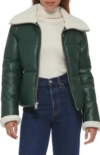 Levi's® Bubble Faux Shearling Collar Puffer Coat | Nordstromrack | Nordstrom Rack