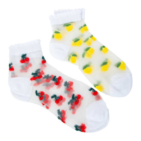 Ladies Sheer Fruit Quarter Crew Socks 2-Pack | Five Below