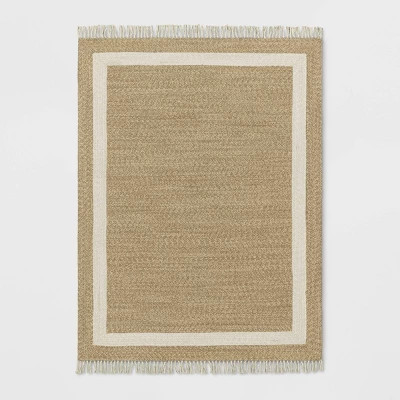 Braided Outdoor Rug with Fringe Neutral/Ivory - Threshold™ designed with Studio McGee | Target