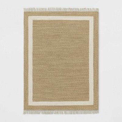 Braided Outdoor Rug with Fringe Neutral/Ivory - Threshold™ designed with Studio McGee | Target