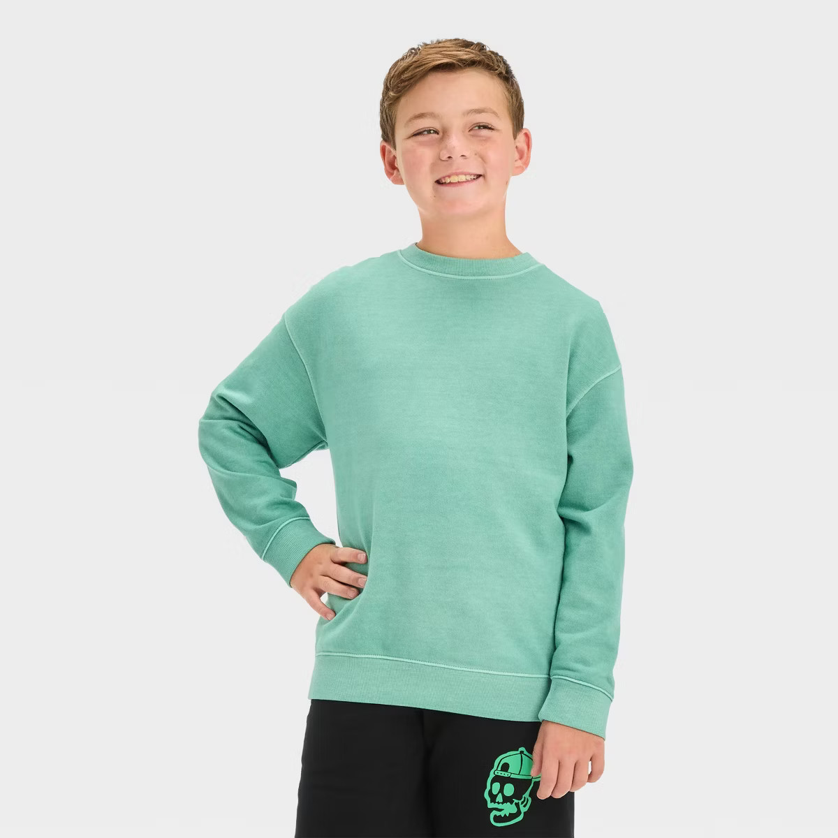 Boys' Washed French Terry Pullover Sweatshirt - Cat & Jack™ | Target