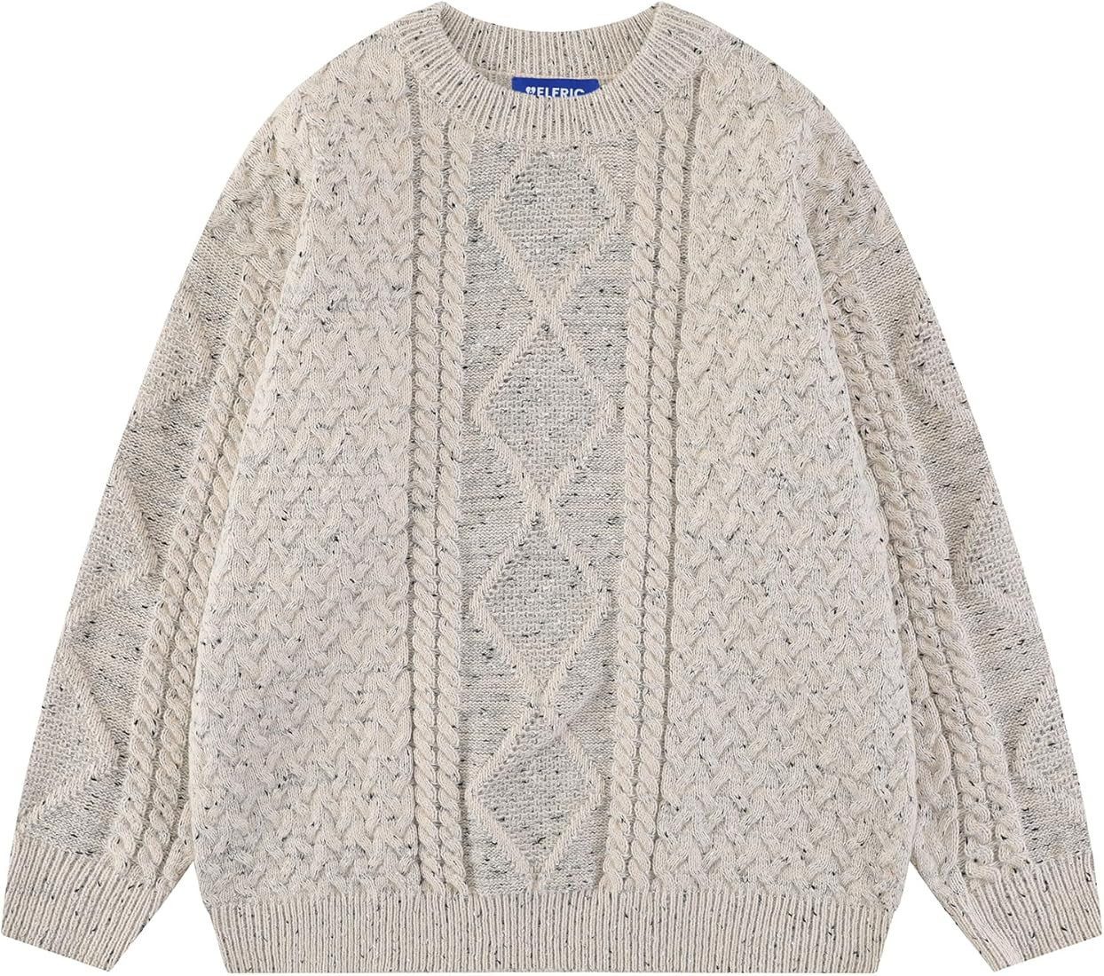 Aelfric Eden Women Solid Sweater Crew Neck Long Sleeve Knit Sweater Oversized Pullover Sweater | Amazon (US)