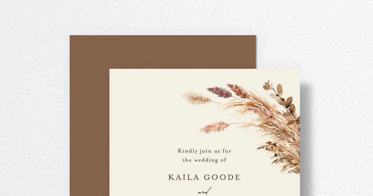 Soft Pampas Wedding Invitations | The Knot 