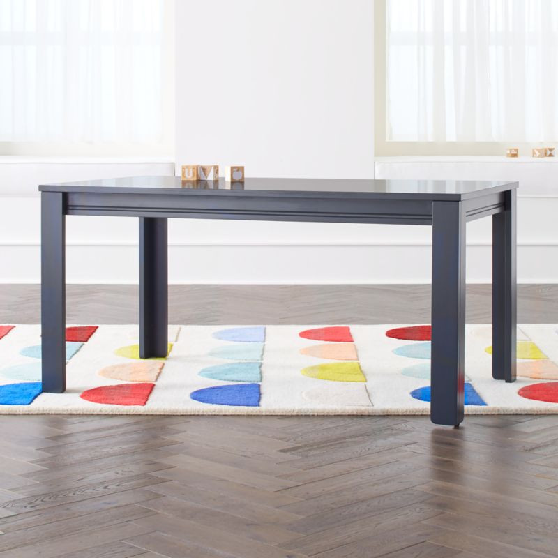 Kids Adjustable Charcoal Wood Large Table with 23" Legs + Reviews | Crate & Kids | Crate & Barrel