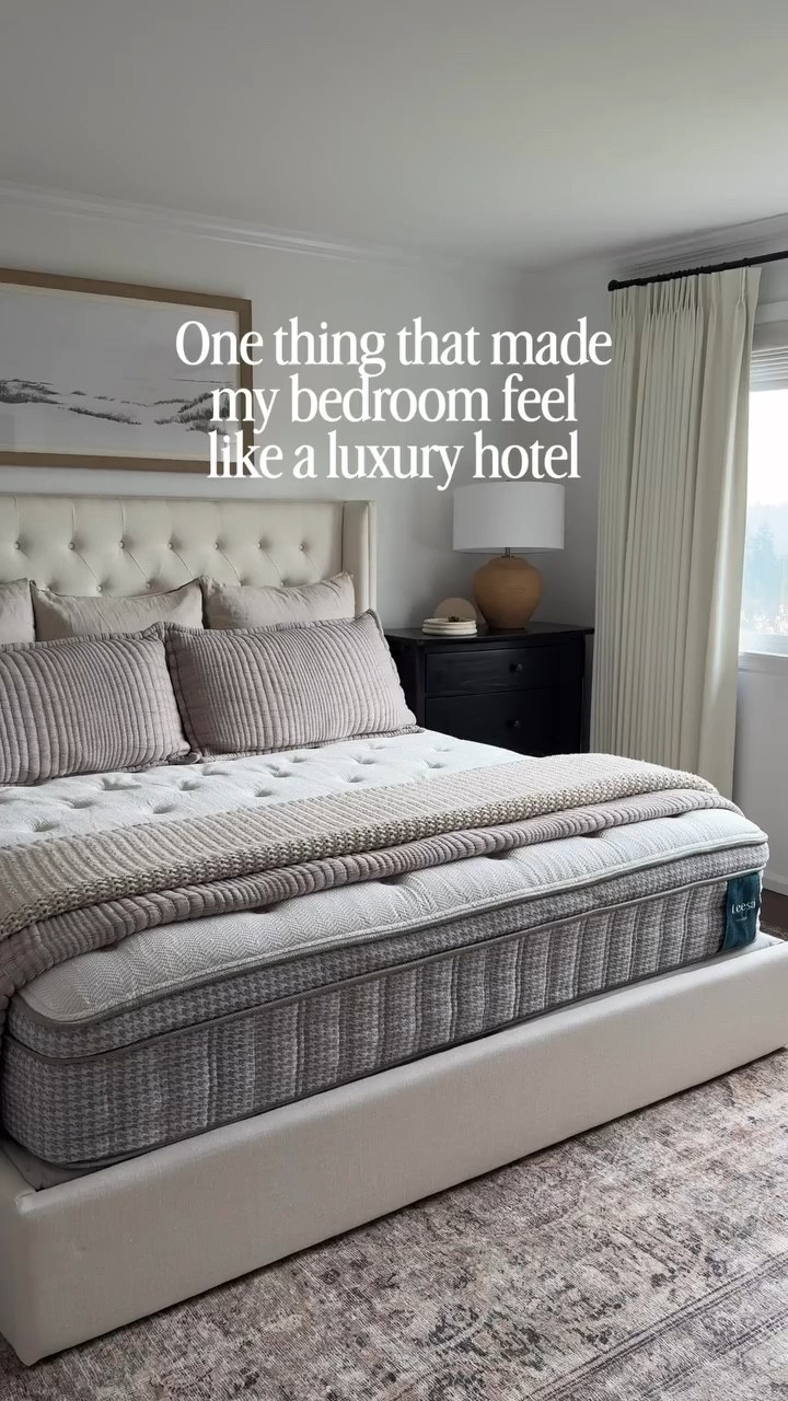 If you want your bedroom to feel like a luxury hotel, start with your mattress.

It’s easy to focus on bedding and decor, but the mattress is what actually creates that high-end, sink-in comfort.

We upgraded to the Leesa + West Elm Reserve Hybrid and it completely changed how we sleep. It’s the perfect mix of soft and supportive, and I don’t feel my husband move at all during the night anymore.

It also stays cool, which has made a bigger difference than I expected.

If your bedroom feels like it’s missing that elevated, luxury layer, this is one of the most impactful upgrades you can make.

You can use my code BRITTANYS75 for an extra $75 off your mattress purchase (it stacks with their site discounts)

#bedroomdesign #leesapartner #bedroomupgrade #cozybedroom #homestylingtips