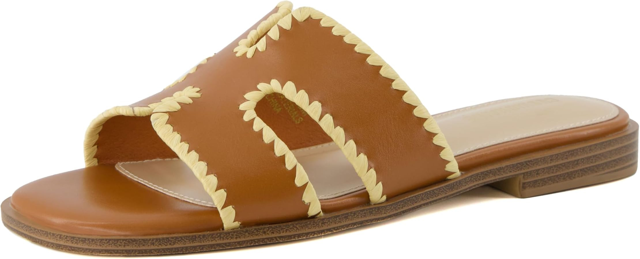 CUSHIONAIRE Voyage Cutout Strap Slides for Women, Slip On Summer Flats, Trendy Footwear, Comforta... | Amazon (US)