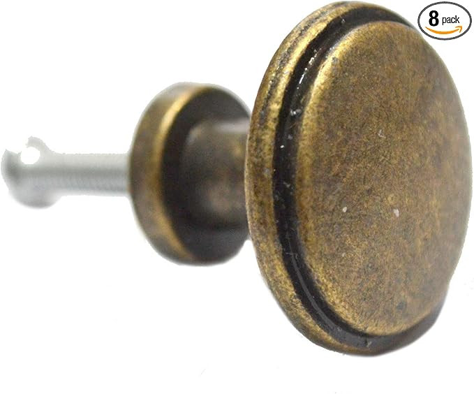 8 PCS Bronze Knobs Antique Round Drawer Handles Vintage Pulls Single Hole Decorative Hardware for... | Amazon (US)