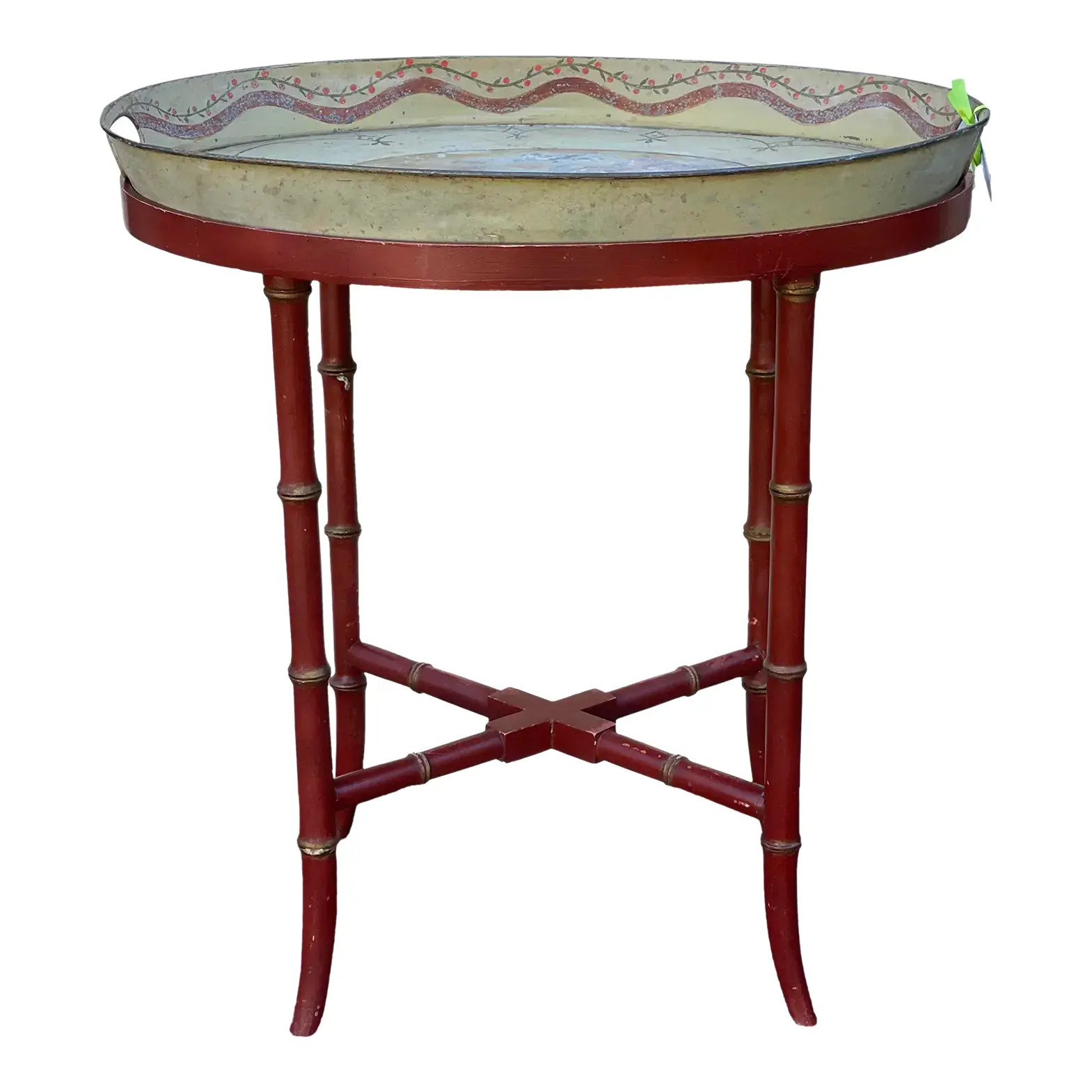 Antique Regency Scenic Tole Tray Table | Chairish