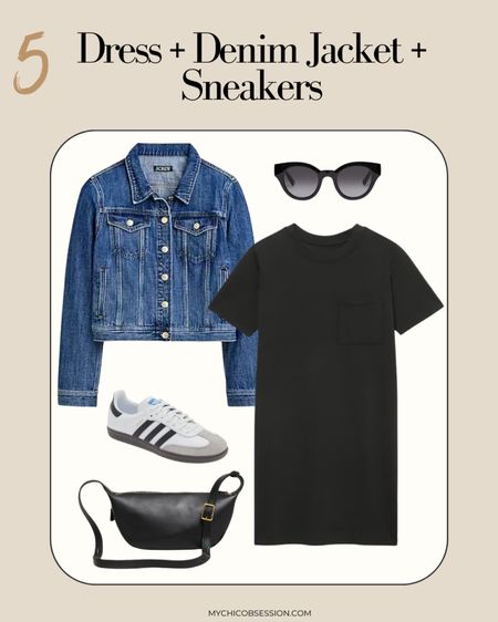 Looking for a no fail outfit idea using clothing pieces you already have? Transform your wardrobe basics into these foolproof outfit combinations! 💁‍♀️
 
You can’t go wrong with a t-shirt dress (or any other dress you have), denim jacket, and sneakers

#LTKSpringSale #LTKfindsunder100 #LTKSeasonal