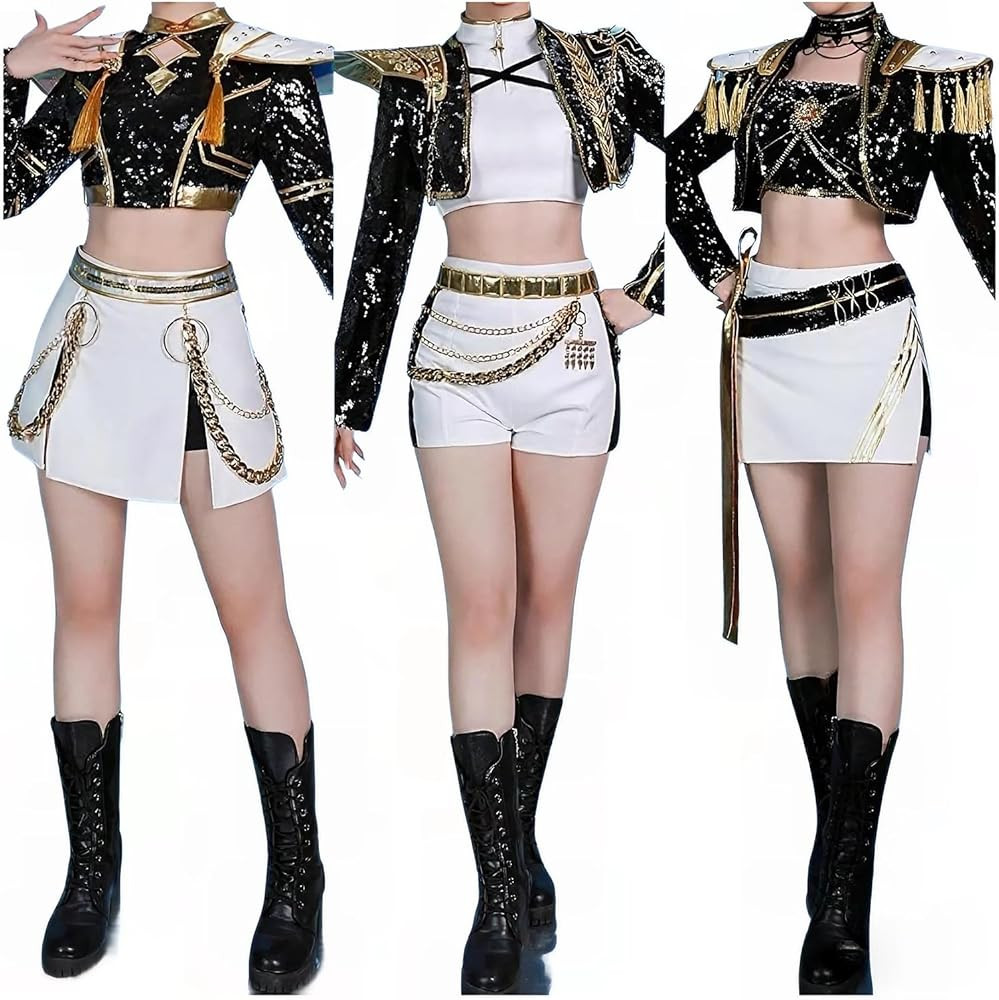 Rumi Zoey Mira Costume Cosplay Golden Costume Wigs for Women White Outfit Set Halloween | Amazon (US)