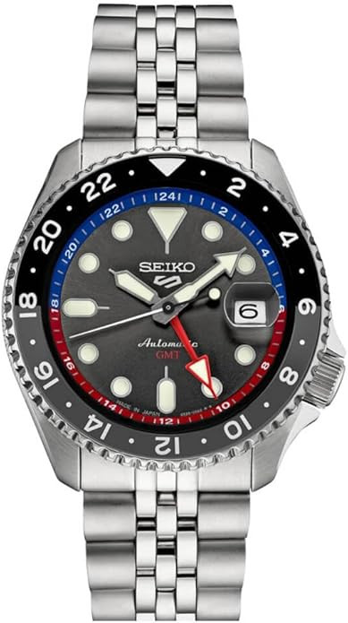 SEIKO Automatic Watch for Men - 5 Sports Collection - Men's Sport Watch, Stainless Steel, GMT Han... | Amazon (US)