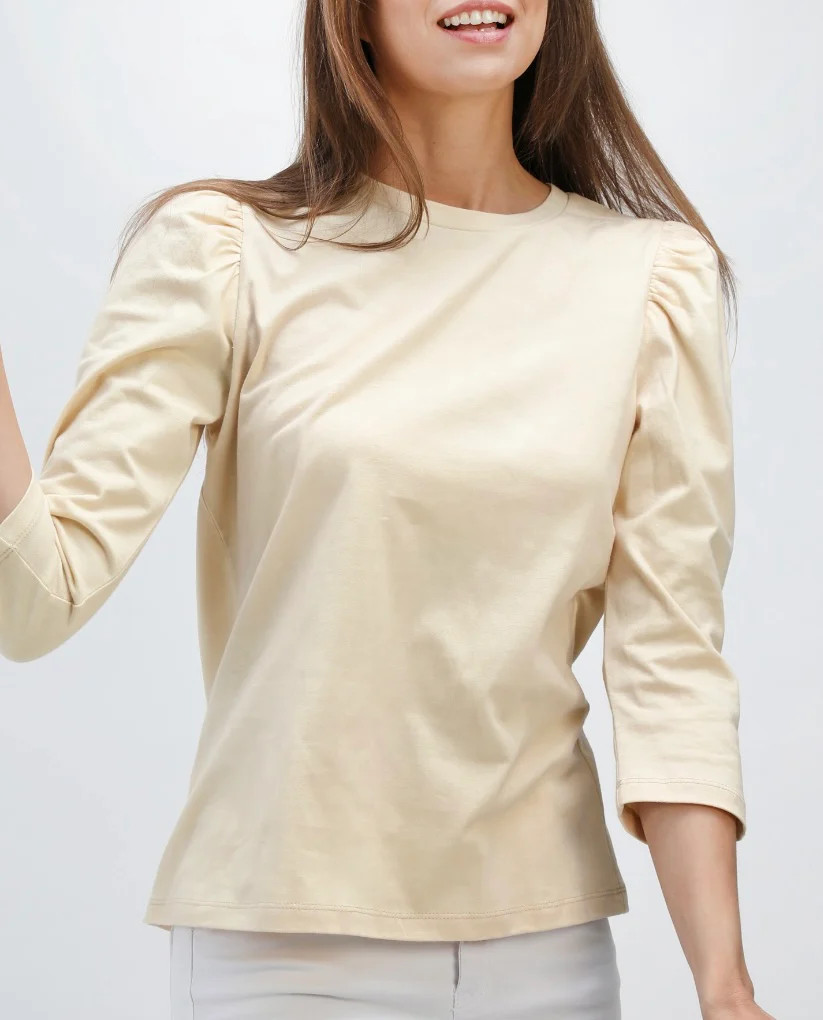 Long Sleeve Puff Sleeve - Ecru | navyBLEU LLC