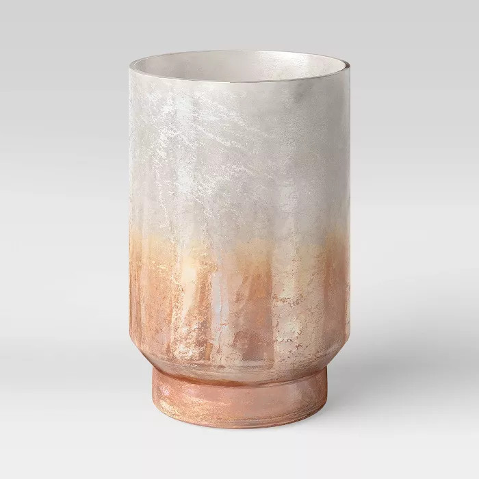 9" x 6" Glass/Tin Hurricane Candle Holder Gold - Threshold™ | Target