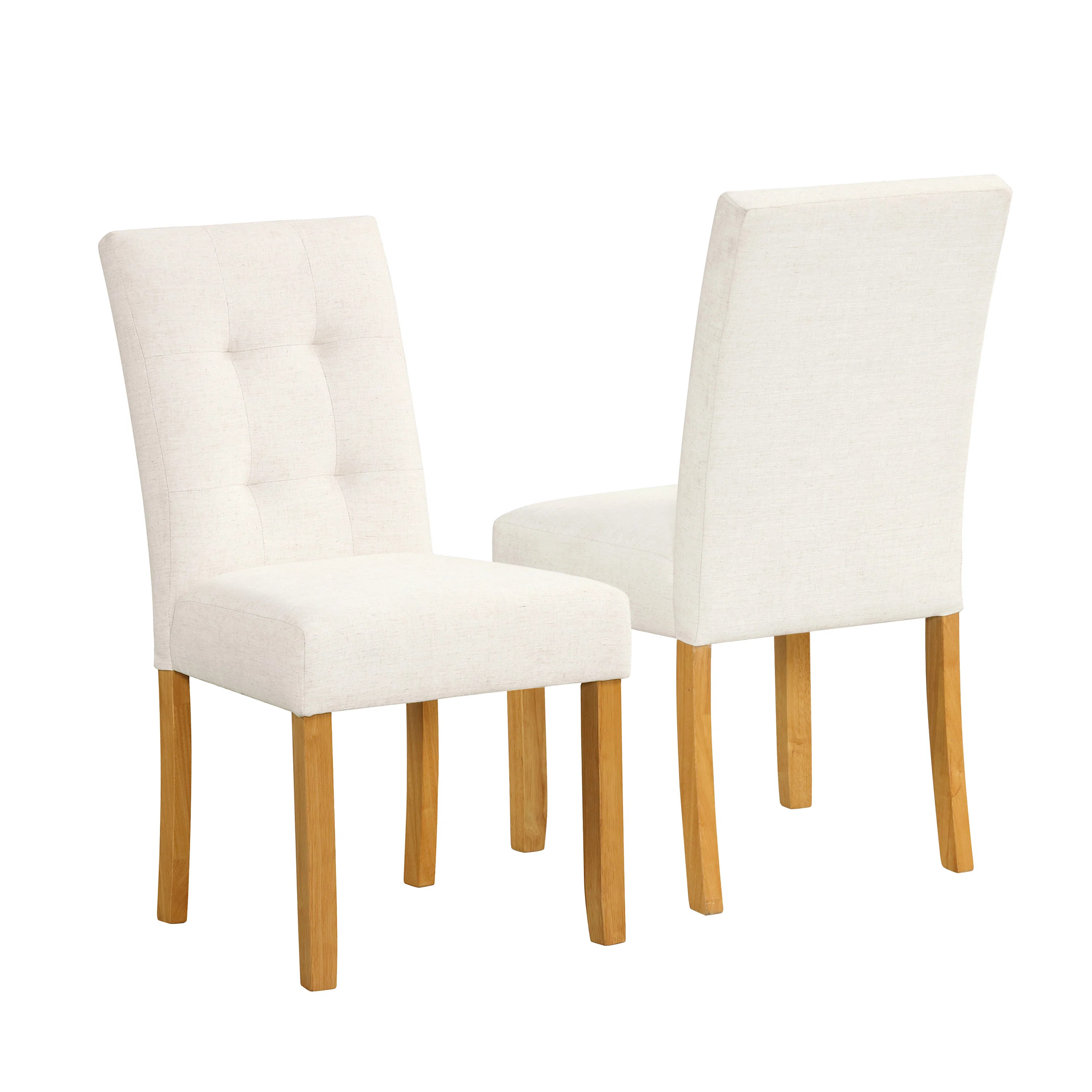 Lazarion 19.5'' H Tufted Upholstered Rubberwood Parsons Chair (Set of 2) | Wayfair North America