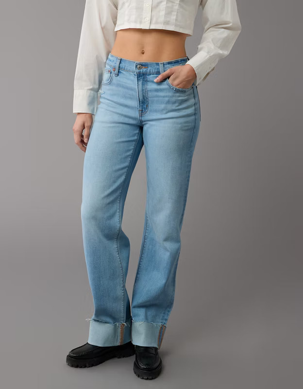 AE Stretch High-Waisted Stovepipe Cuffed Jean | American Eagle Outfitters (US & CA)