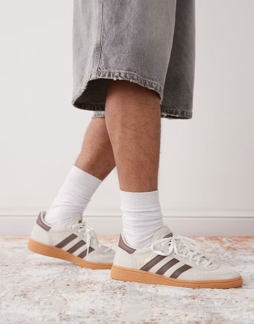 adidas Originals Handball Spezial sneakers in cream and brown with gum sole-White | ASOS (Global)
