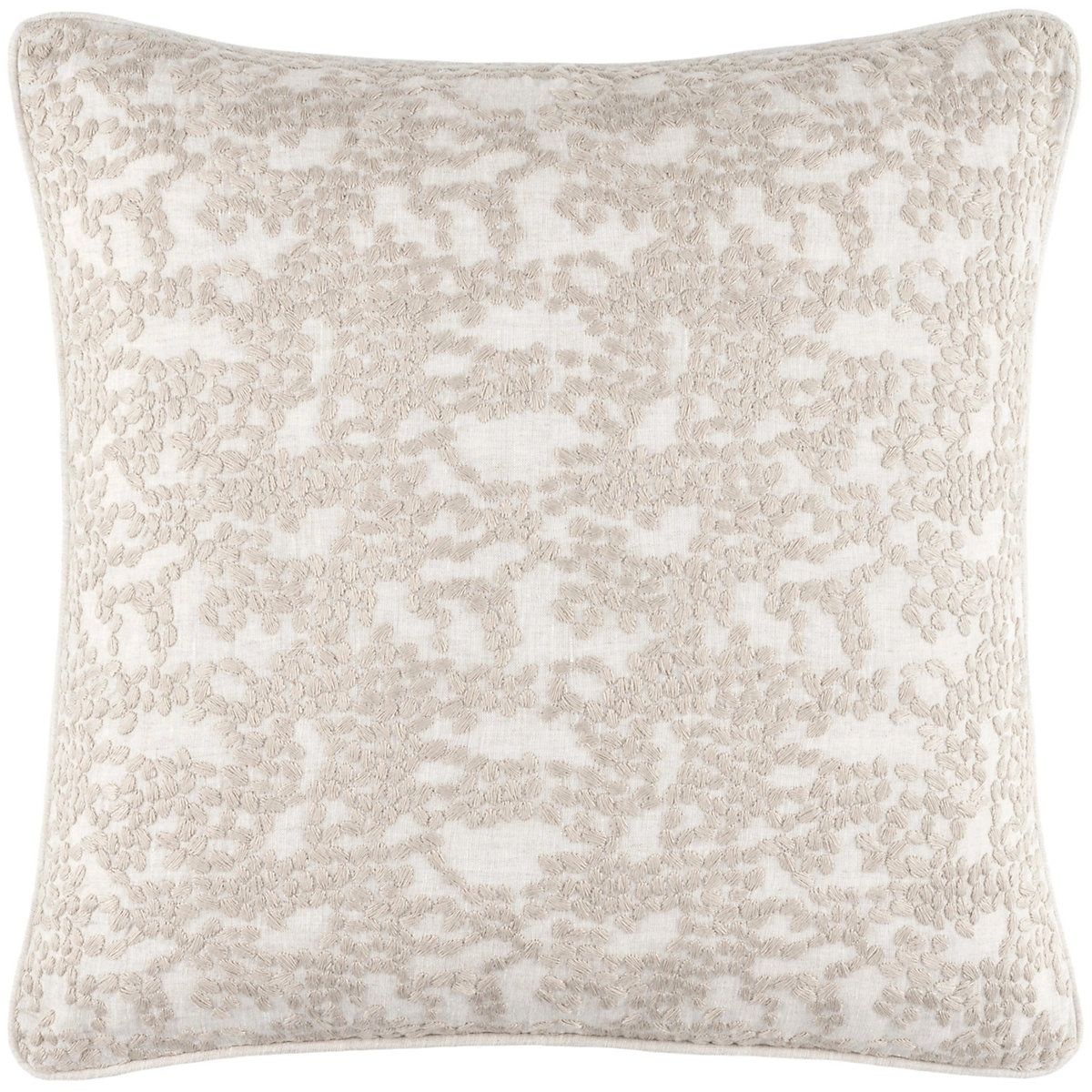 Lydia Embroidered Plaster Decorative Pillow | Annie Selke