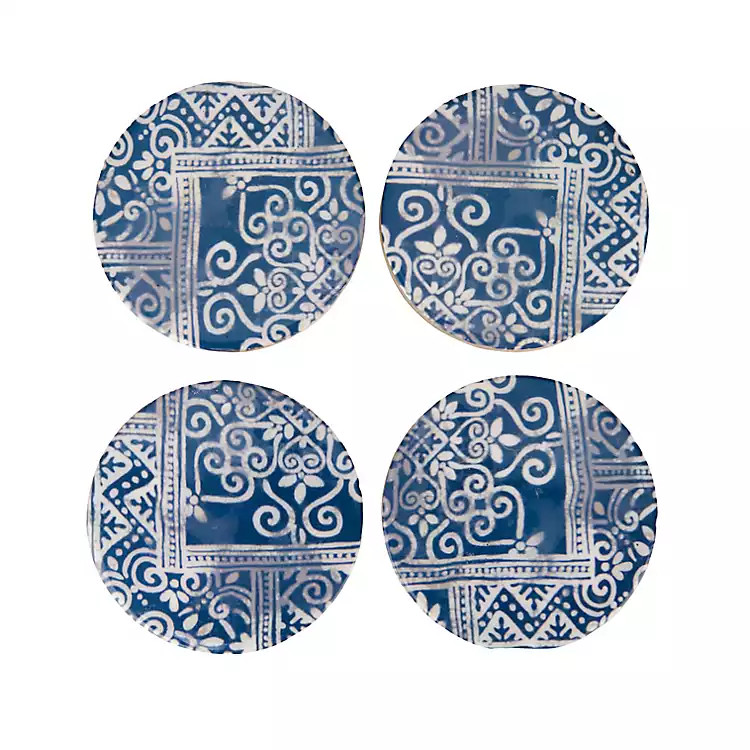 New! Blue Mosaic Tile Coasters, Set of 4 | Kirklands
