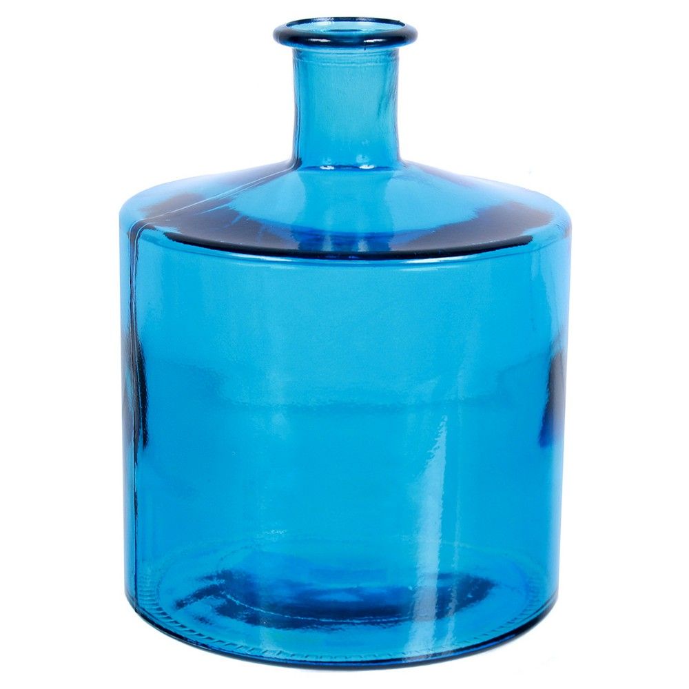 Recycled Glass Blue Straight Vase 11H, Lagoon | Target