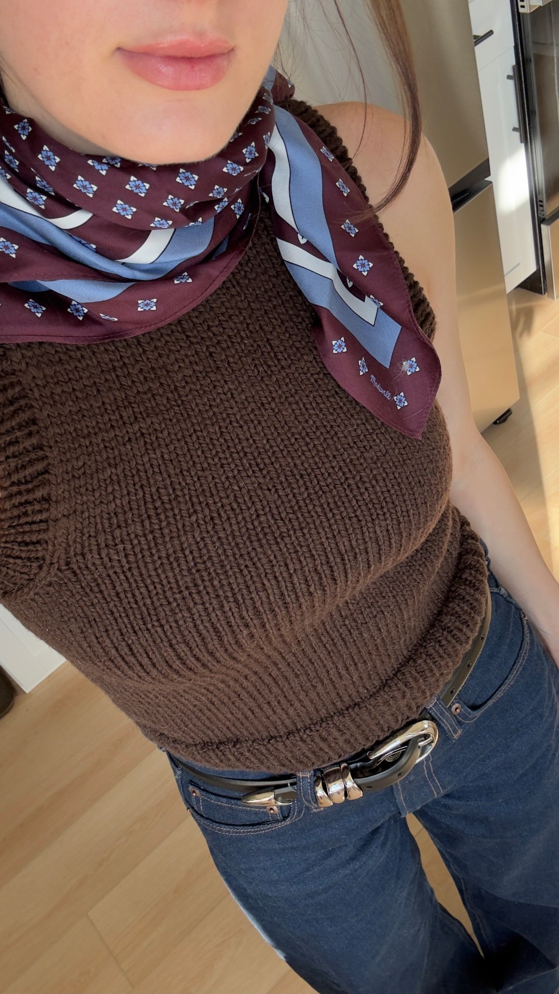 this silk scarf is becoming my whole personality!! this color combo is perfect if you’re a winter too. 

the knit my top! if you’re a knitter, i have the pattern on my site 

#madewell #silkscarf #burgundy 

#LTKootd #LTKHoliday #LTKCyberWeek