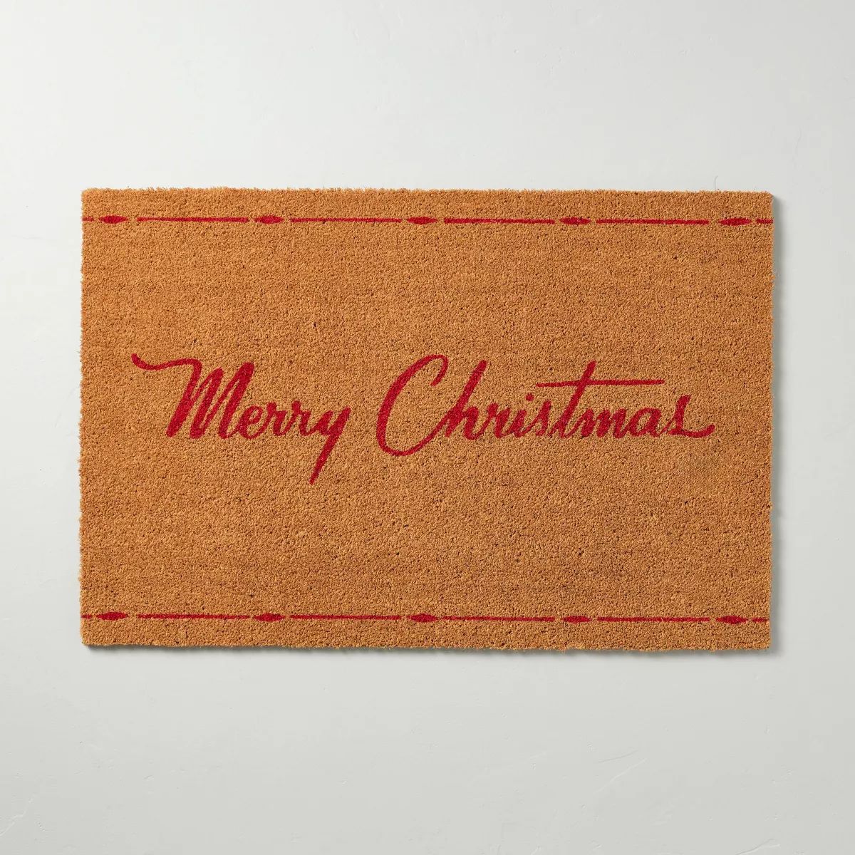 Merry Christmas Coir Doormat Tan/Red - Hearth & Hand™ with Magnolia | Target