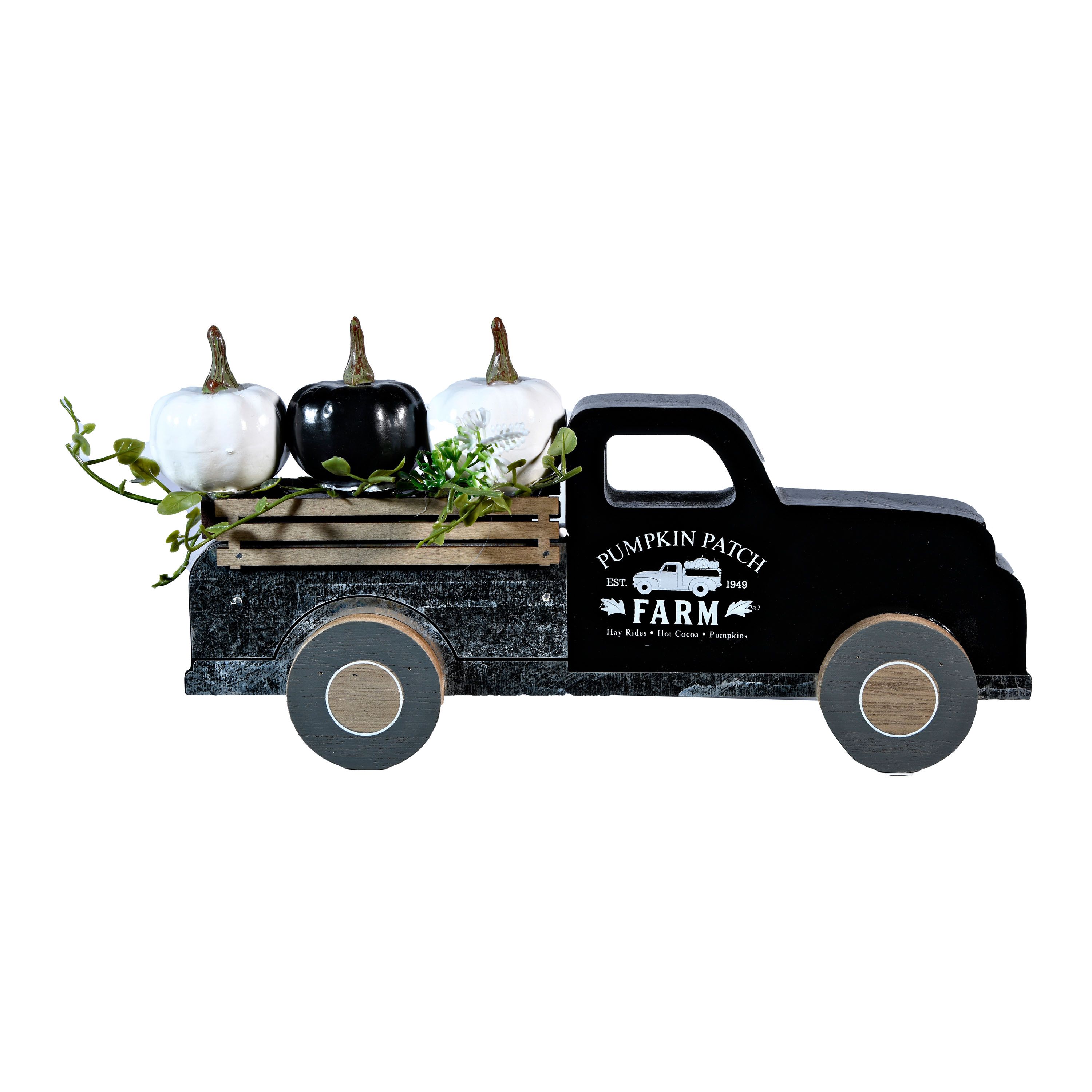 Way to Celebrate Harvest Black 10 inch Truck Wood Decoration | Walmart (US)