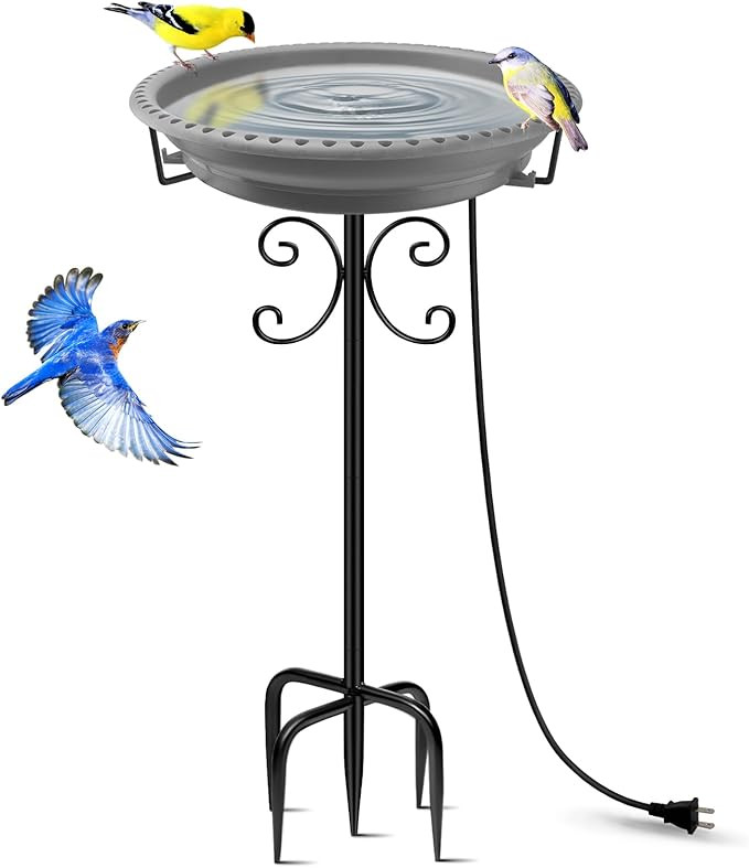 Daoeny Heated Bird Bath for Winter, 100W Heated Bird Baths for Outdoors Thermostat Control with 5... | Amazon (US)