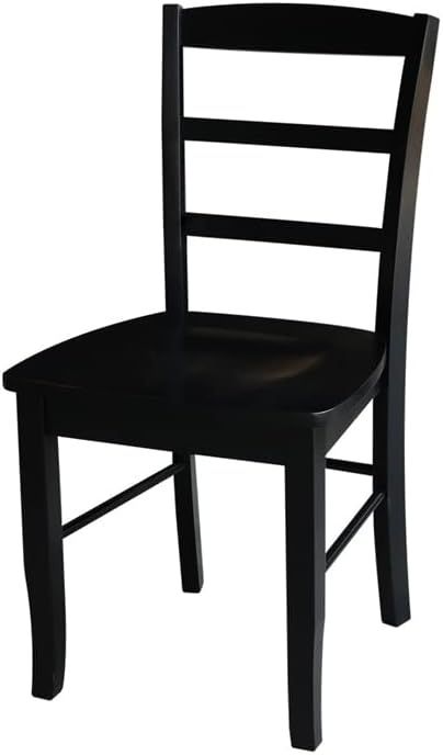 International Concepts Pair of Madrid LadderBack Chairs, Black | Amazon (US)