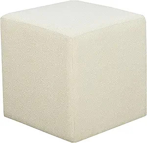 Lifestyle Solutions 18” Warren Ottoman Square Elegant Boucle, Stationary Ottomans, Backless Cha... | Amazon (US)
