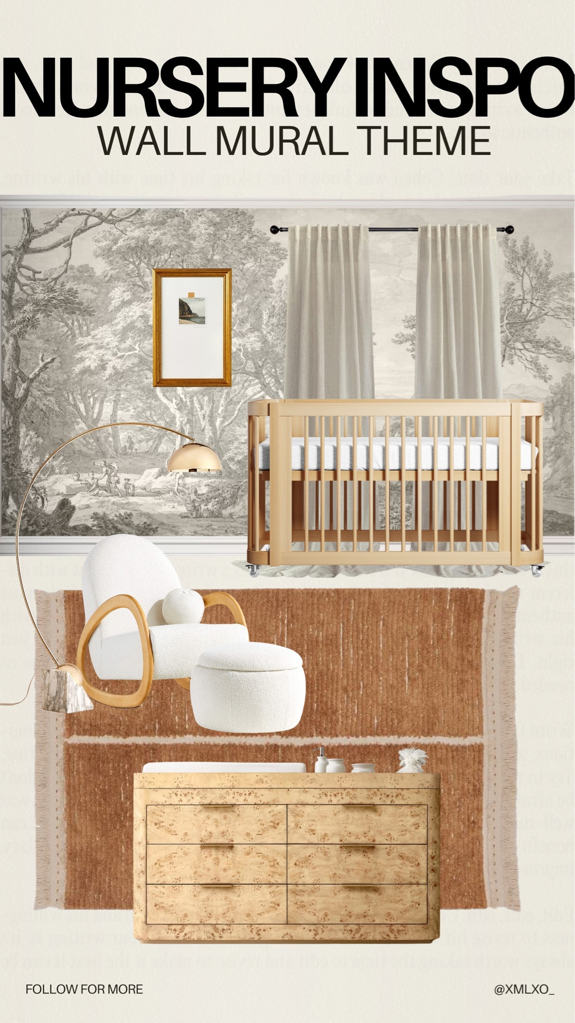 A wall mural as the core focal point of a nursery is so stunning. Dresser is Restoration Hardware and crib is the Wave Crib by Nestig. 


#nurserydesign #nurseryinspo #neutralnursery #interiordesign #homedecor #interiors

#LTKbump #LTKhome #LTKbaby