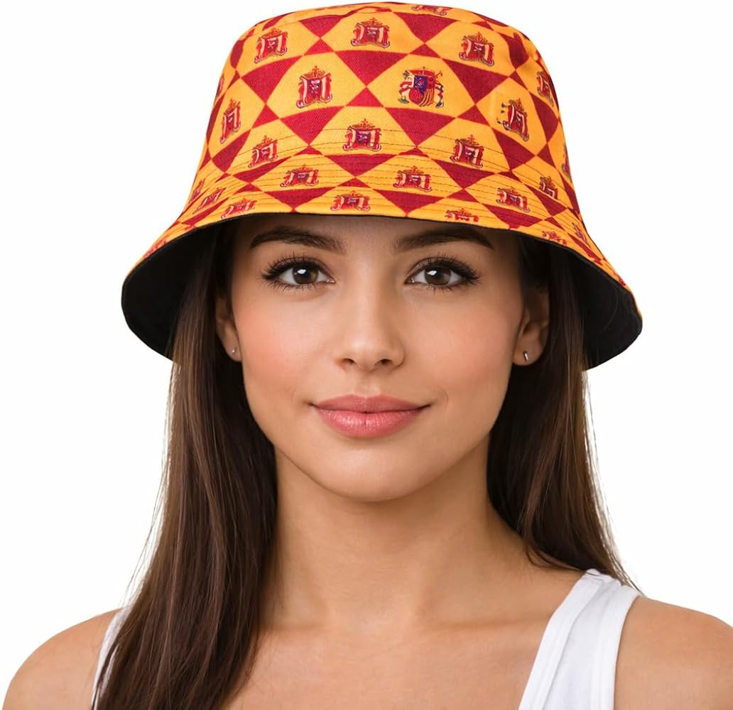 Spain Flag Supporters Reversible Bucket Hat | Spanish National Flag Print Sun Hat with Plain Blac... | Amazon (CA)