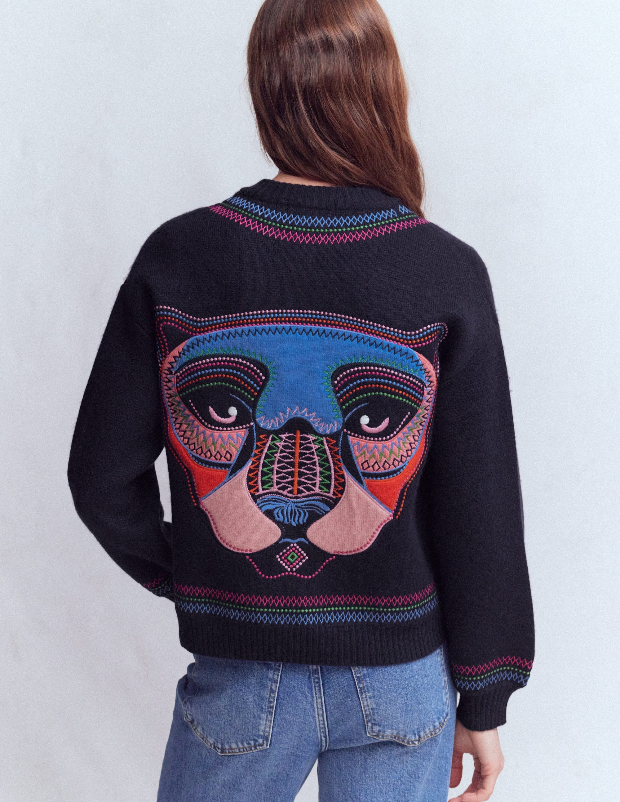 Abi Jacquard Cardigan-Navy, Tiger | Boden (US)