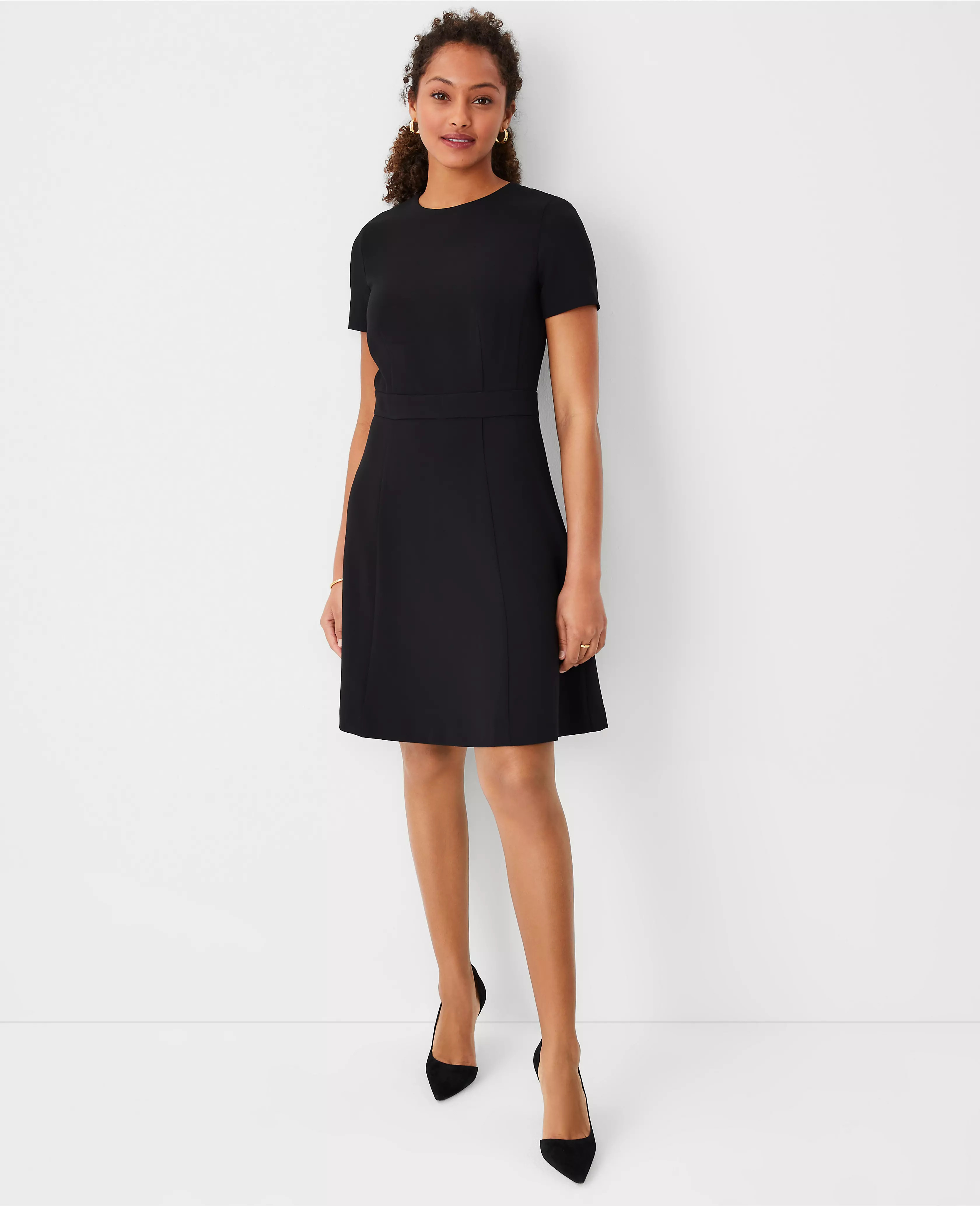 The Petite Flare Dress in Fluid Crepe | Ann Taylor
