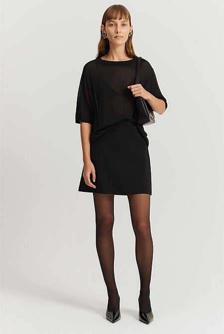 Sheer Knit T-Shirt | Country Road