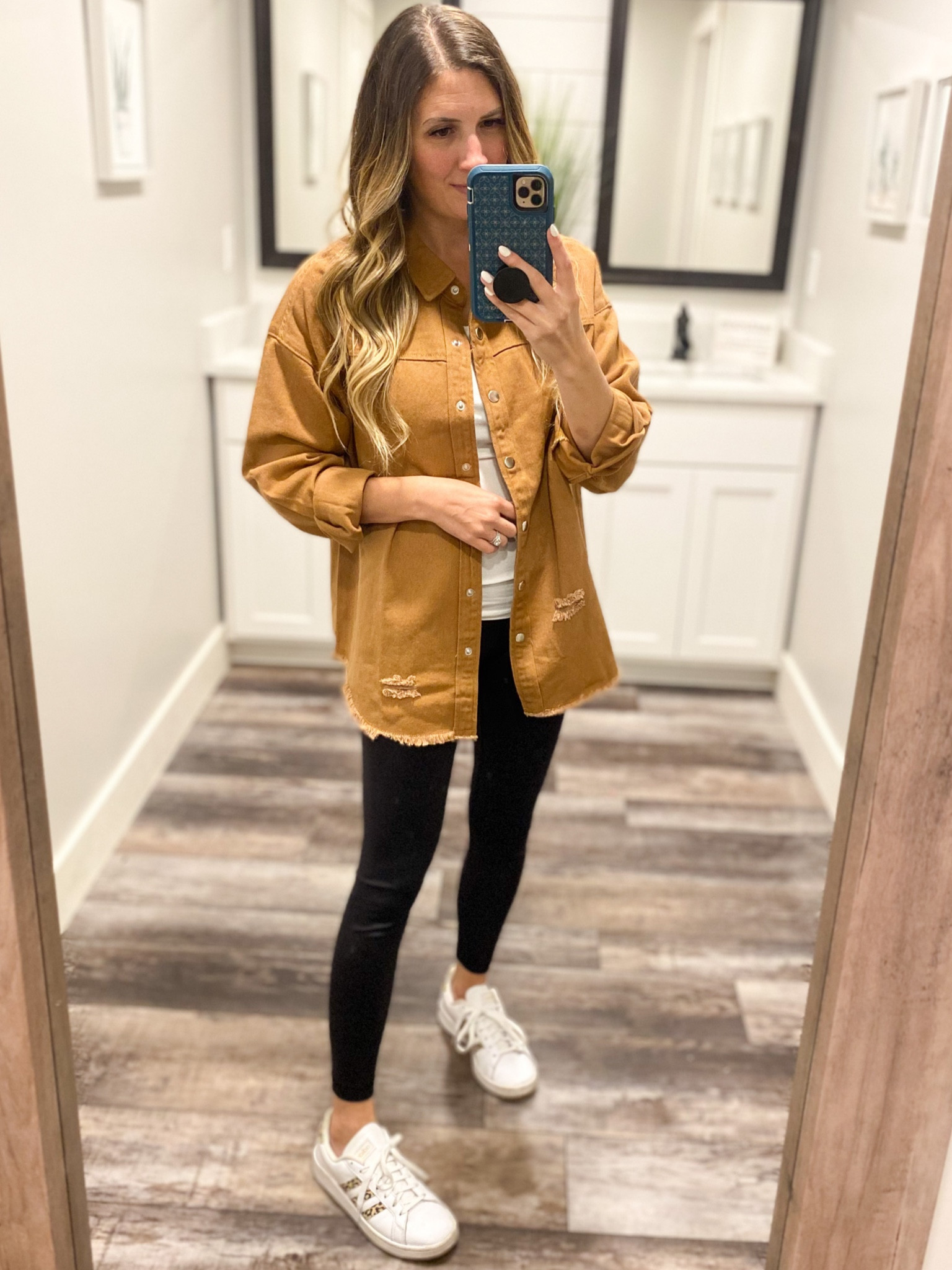 Love this distressed Shacket! 

#LTKunder50 #LTKSeasonal #LTKstyletip