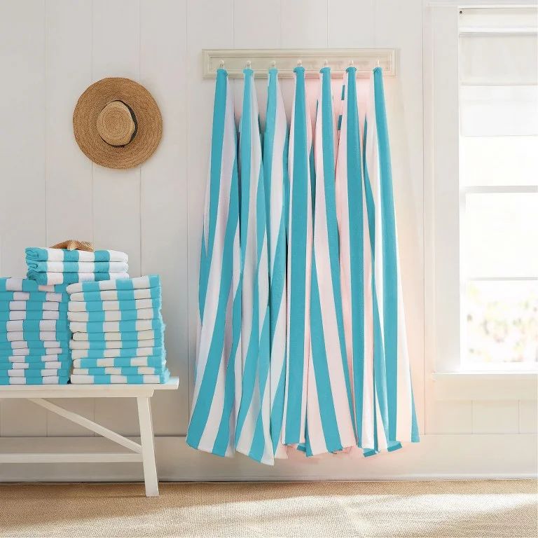 Mainstays Printed Sheared Beach Towel Cabana Teal - Walmart.com | Walmart (US)