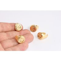 16-17mm 24K Shiny Gold Plated Yin Yang Rings, Ring Setting, Mbgslm656 | Etsy (US)