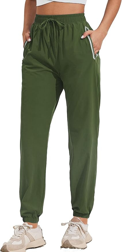 PINSPARK Womens Lightweight Joggers Pants Quick Dry Athletic Running Track Pants with Reflective ... | Amazon (US)