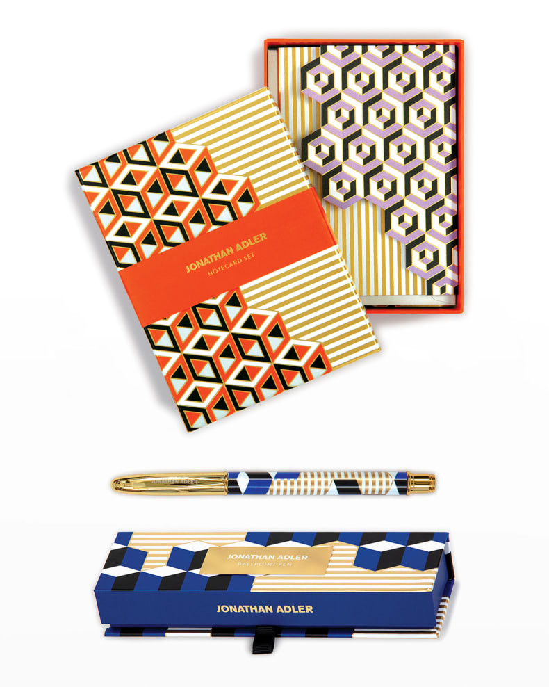 Jonathan Adler Jonathan Adler Versailles Cube Boxed Pen and Boxed Diecut Notecard Set | Neiman Marcus
