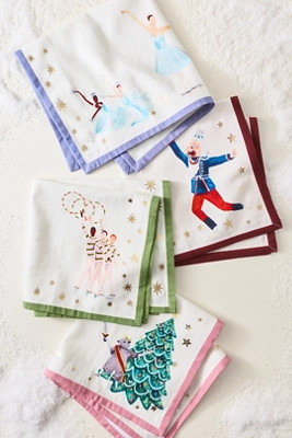 New York City Ballet Nutcracker Napkins, Set of 4 | Anthropologie (US)